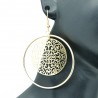 Boucles d'oreilles Créoles Filigranes en Métal Doré BFPLL010-Doré