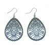 Boucles d'oreilles Filigranes en Métal Peint BFPLL0012-Noir