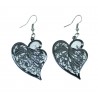 Boucles d'oreilles Filigranes en Métal Peint BFPLL0014-Noir