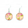 Boucles d'oreilles Cabochon en verre L'oiseau sur la branche BFPVM007