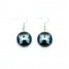 Boucles d'oreilles Cabochon en verre Papillon BFPVM013