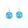 Boucles d'oreilles Cabochon en verre Papillon BFPVM014
