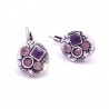 Boucles d'oreilles émaillées Dormeuse Strass petites et légères BFDSC006-violette