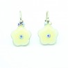 Boucles d'oreilles Dormeuse émaillée Fleur BFDEC010-blanc