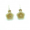 Boucles d'oreilles Dormeuse émaillée Fleur BFDEC010-marron