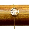 Bracelet Acier inoxydable 316L Arbre de vie chaine fine Charm Réglable BRA005-Doré