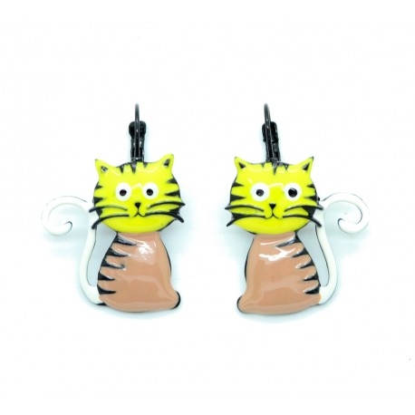 Boucles d'oreilles LOL Bijoux LOLILOTA Le chat assis BFLOL052-jaune