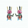 Boucles d'oreilles LOL Bijoux LOLILOTA Lapin Crétin BFLOL079-rose