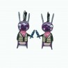 Boucles d'oreilles LOL Bijoux LOLILOTA Lapin Crétin BFLOL079-violet