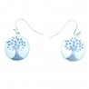 Boucles d'oreilles Emaillées l'arbre de vie BFPEM010-blanc