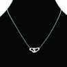 Collier pendentif Acier chirurgical Inox Coeurs entrelacés Charm Colac011-Argenté