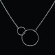 Collier pendentif Acier chirurgical Inox double anneaux Charm Colac012-Argenté