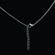 Collier pendentif Acier chirurgical Inox double anneaux Charm Colac012-Argenté