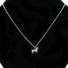 Collier pendentif Acier chirurgical Inox chien et strass Charm Colac019-Argenté