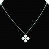 Collier pendentif Acier chirurgical Inox Trèffle bohneur Charm Colac035-Argenté