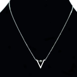 Collier pendentif Acier chirurgical Inox Triangle Charm Colac038-Argenté