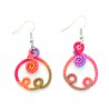 Boucles d'oreilles Fil Coton sur Métal Légère Spirale BFPFM006
