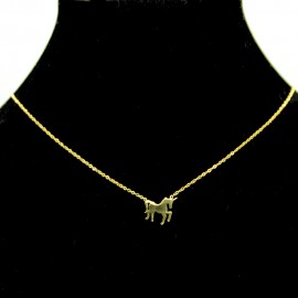 Collier pendentif Acier chirurgical Inox licorne cheval Charm Colac018-Doré