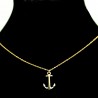 Collier pendentif Acier chirurgical Inox Ancre marine Charm Colac031-Doré