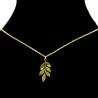 Collier pendentif Acier chirurgical Inox Feuille Charm Colac043-doré