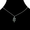 Collier pendentif Acier chirurgical Inox Feuille Charm Colac043-argenté