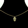 Collier pendentif Acier chirurgical Inox Tête de mort Charm Colac044-doré