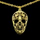 Collier pendentif Acier chirurgical Inox Tête de mort Charm Colac044-doré