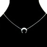 Collier pendentif Acier chirurgical Inox Lune Charm Colac045-argenté