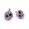 Boucles d'oreilles émaillées Dormeuse Strass petites et légères BFDSC006-noir