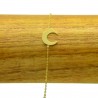 Bracelet Acier chirurgical 316L Lune chaine fine Charm Réglable BRA024-Doré