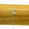 Bracelet Acier inoxydable 316L Lune chaine fine Charm Réglable BRA024-Argenté