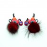 Boucles d'oreilles LOL Bijoux LOLILOTA La theiere rose et pompon bordeaux BFLOL088-rose