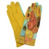 Gants femme hiver tactiles colorés polaire tableau peinture Van Gogh Les Tournesols