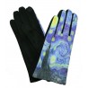 Gants polaire femme hiver chaud tactile colorés tableau peinture Van Gogh La nuit étoilée