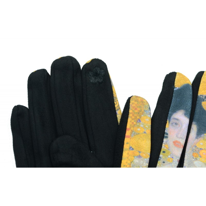 Gants femme hiver tactiles colorés polaire tableau peinture Klimt