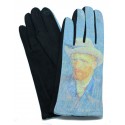 Gants femme hiver tactiles colorés polaire tableau peinture Autoportrait Van Gogh