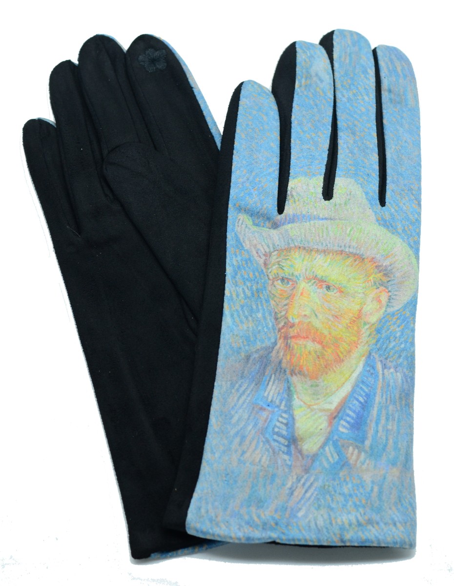 Gants femme hiver tactiles colorés polaire tableau peinture Van Gogh