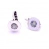 Boucles d'oreilles émaillées Dormeuse Strass petites et légères BFDSC004-blanche