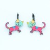 Boucles d'oreilles LOL Bijoux LOLILOTA Le chat multicolore BFLOL129-fushia