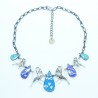 Collier LOL Bijoux LOLILOTA Les Oiseaux argentés COLOL054-bleu