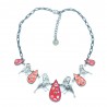 Collier LOL Bijoux LOLILOTA Les Oiseaux argentés COLOL054-rouge