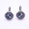 Boucles d'oreilles émaillées Dormeuse Strass petites et légères BFDSC010-bleu
