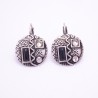 Boucles d'oreilles émaillées Dormeuse Strass petites et légères BFDSC011-noir