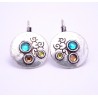 Boucles d'oreilles émaillées Dormeuse Strass petites et légères BFDSC012-multi