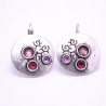 Boucles d'oreilles émaillées Dormeuse Strass petites et légères BFDSC012-violette
