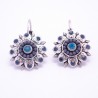 Boucles d'oreilles émaillées Dormeuse Strass petites et légères BFDSC015-bleu