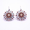 Boucles d'oreilles émaillées Dormeuse Strass petites et légères BFDSC015-marron