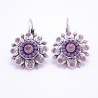 Boucles d'oreilles émaillées Dormeuse Strass petites et légères BFDSC015-violette