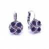 Boucles d'oreilles émaillées Dormeuse Strass petites et légères BFDSC020-noir