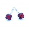 Boucles d'oreilles émaillées Dormeuse Strass petites et légères BFDSC024-rouge